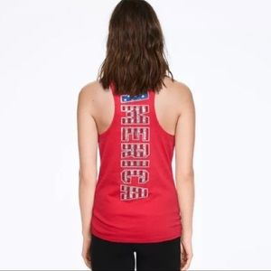 NWOT Red Americana VS Pink Racerback Tank Top
